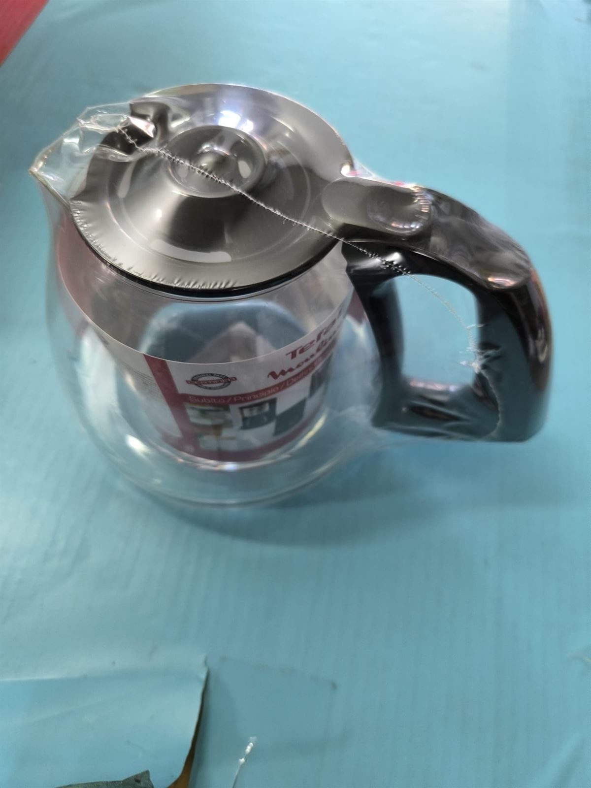 JARRA CAFETERA MOULINEX, TEFAL, CON TAPA, NEGRA, DIAMETRO 100/150MM, ALTO 145MM, FG360 - Imagen 1