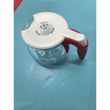 JARRA CAFETERA UFESA, DIAMETRO 90/120MM, ALTO 110MM, BLANCA/ROJA, CON TAPA, CG7213 - Imagen 1