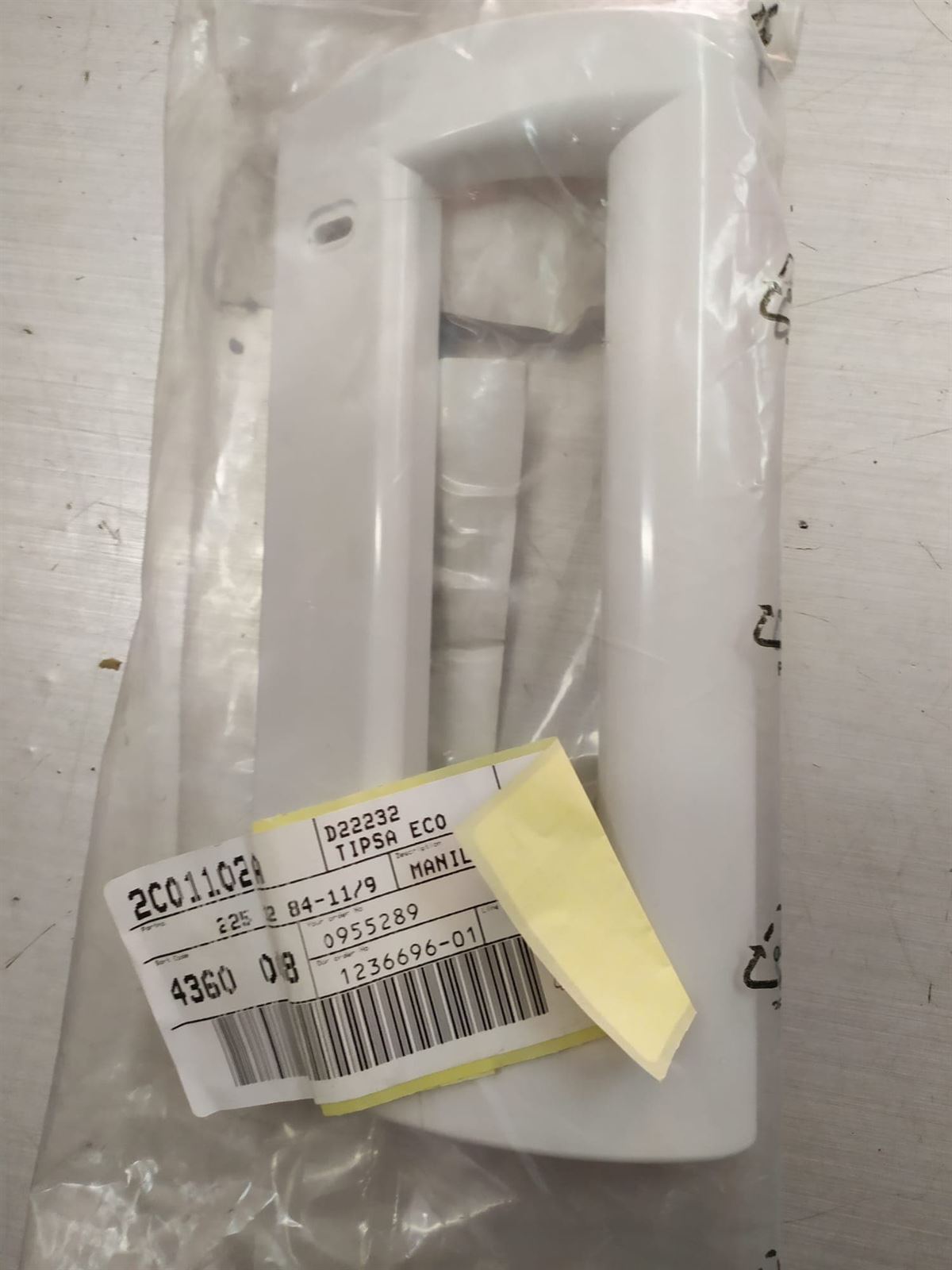 MANILLA TIRADOR FRIGORIFICO ZANUSSI, RECAMBIO ORIGINAL,  2251284119 - Imagen 1