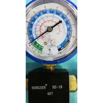 MANOMETRO BAJA PRESION CON LLAVE, GASES REFRIGERANTES, R12, R22, R404. R134, 8 BARES, DIAMETRO 75 MM, 521150 - Imagen 2