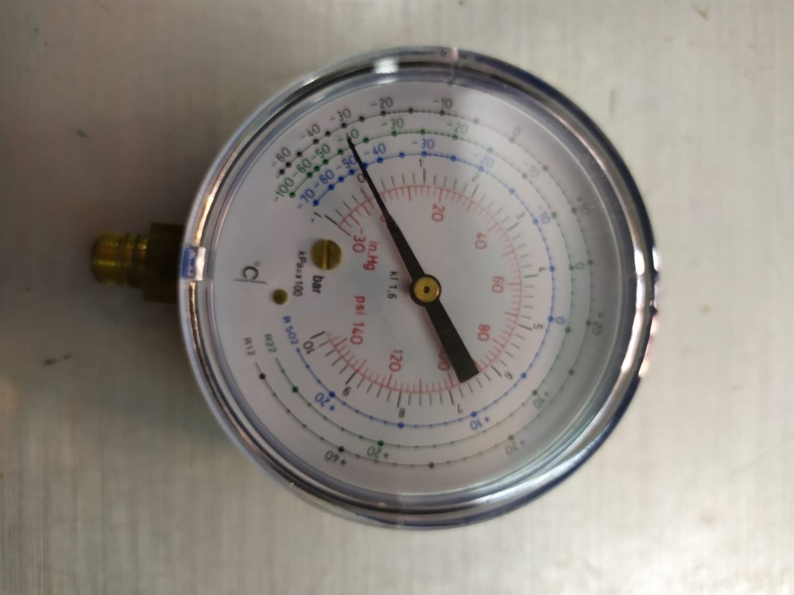 MANOMETRO BAJA PRESION, GASES REFRIGERANTES, R12, R22, R502, 10 BARES, DIAMETRO 80 MM,  514041 - Imagen 1