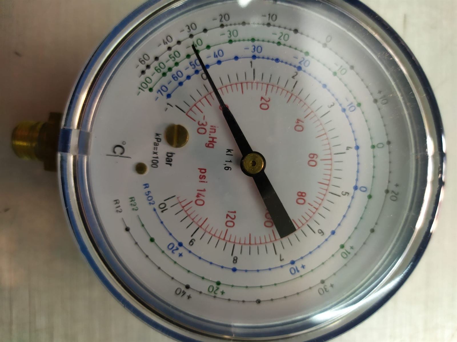 MANOMETRO BAJA PRESION, GASES REFRIGERANTES, R12, R22, R502, 10 BARES, DIAMETRO 80 MM, 514041 - Imagen 2