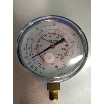MANOMETRO BAJA PRESION, GASES REFRIGERANTES, R134A, R404A, 10 BARES, DIAMETRO 80 MM, 510106 - Imagen 1