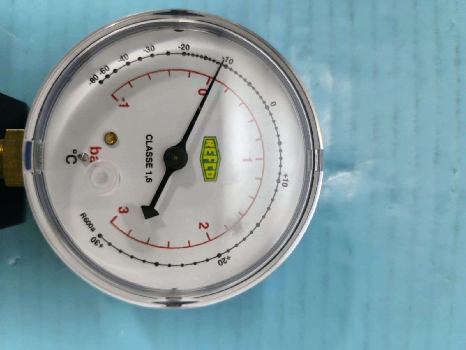 MANOMETRO GAS REFRIGERANTE R600, MINIANALIZADOR GAS R600, ESFERA 68MM, 501011 - Imagen 2