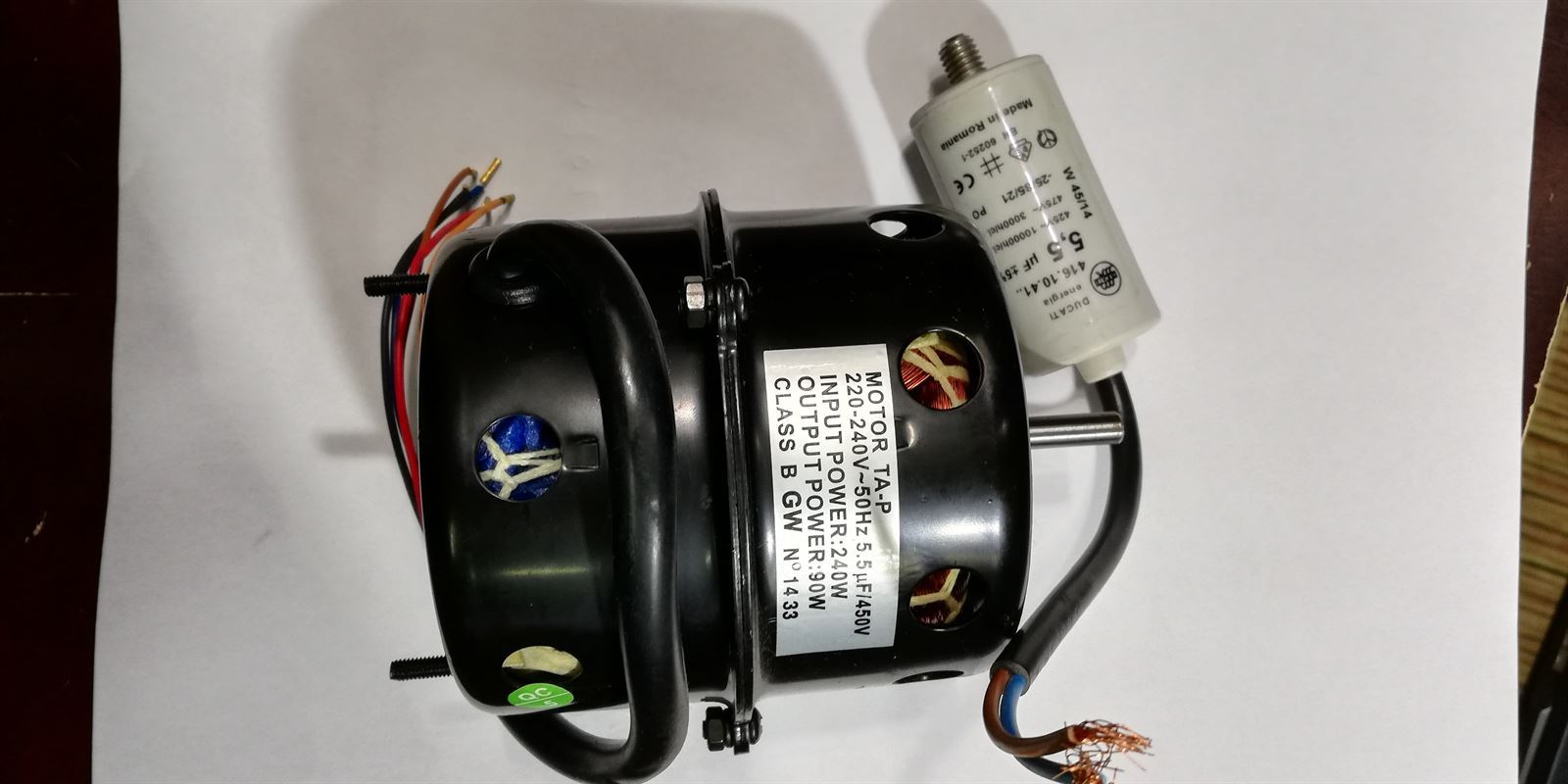 MOTOR CAMPANA CATA, 240W, 220V, 5,5 MICROFARADIOS, 6 CABLES, A41CA1031 - Imagen 1