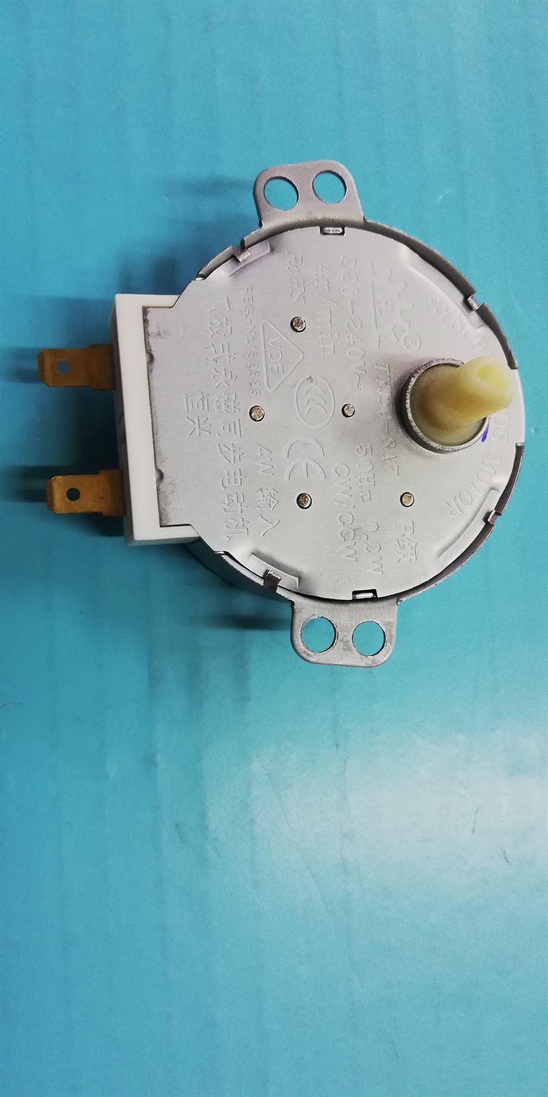 MOTOR GIRAPLATO MICROONDAS BALAY, 220 V, 4 RPM, DIAMETRO EJE 7 MM, LARGO 11 MM, RECAMBIO ORIGINAL, 00606318 - Imagen 2