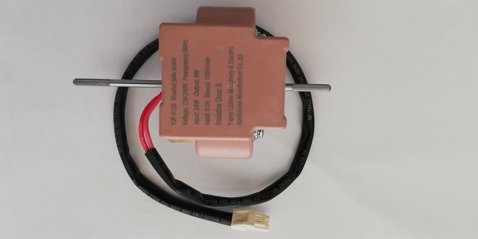 MOTOR VENTILADOR DOBLE TURBINA, Horeca-Select, Metro-Professional, Ningbo-Rotor, YJF-6120, 24W/6 W, 230V, 50Hz,  1550 RPM, Eje 4 mm diametro,  A710768 - Imagen 3