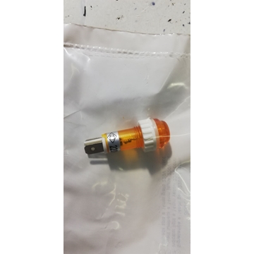 PILOTO SEÑALIZACION AMARILLO CON ROSCA,  ø 14mm, 220V, empalme conector Faston 4,8mm, LARGO 35MM, 360621 - Imagen 1