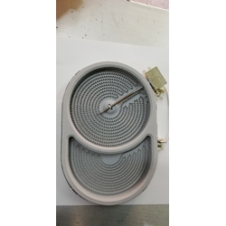 PLACA RADIANTE FUEGO VITROCERAMICA DOBLE FAGOR, TEKA, THOR, CON CALOR RESIDUAL, 2300 W, 230 V, 285/190 MM,  4390302810 - Imagen 1