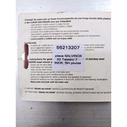 PLACA SALVINOX NUMERO 32, DIAMETRO TALADRO 7 MM, DIAMETRO EXTERIOR 100 MM, DIAMETRO INTERIOR 13 MM, SIN PIVOTE, 56213207 - Imagen 1