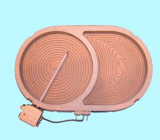 PLACA VITROCERAMICA OVAL, ENCIMERA WHIRLPOOL, CON CALOR RESIDUAL,165x270mm,1800+1000W,  481231018896, 40CU1101 - Imagen 1