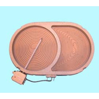 PLACA VITROCERAMICA OVAL, ENCIMERA WHIRLPOOL, CON CALOR RESIDUAL,165x270mm,1800+1000W,  481231018896, 40CU1101 - Imagen 1