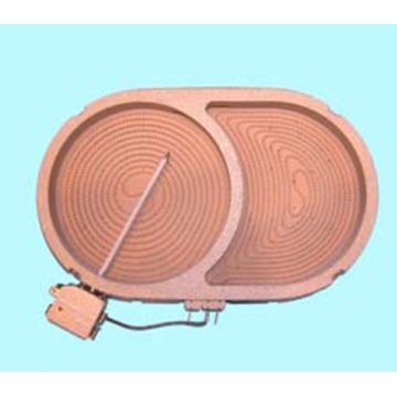PLACA VITROCERAMICA OVAL, ENCIMERA WHIRLPOOL, CON CALOR RESIDUAL,165x270mm,1800+1000W,  481231018896, 40CU1101 - Imagen 1