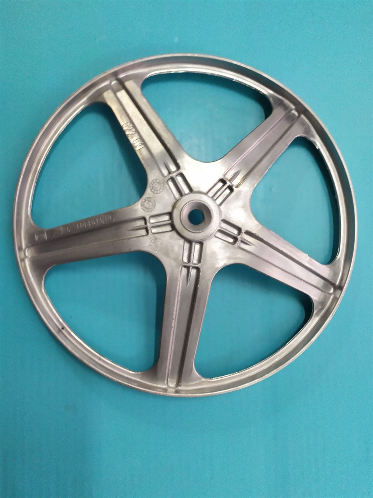 POLEA LAVADORA ZANUSSI, ELECTROLUX, AEG, RECAMBIO ORIGINAL, PLANA, DIAMETRO 273 MM, EJE 25X13X11 MM,  1108614106 - Imagen 1