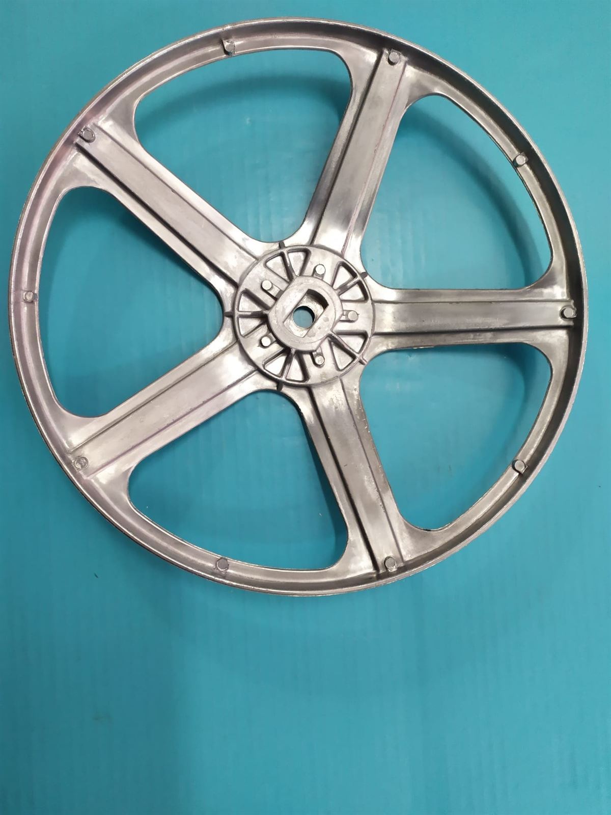 POLEA LAVADORA ZANUSSI, ELECTROLUX, AEG, RECAMBIO ORIGINAL, PLANA, DIAMETRO 273 MM, EJE 25X13X11 MM,  1108614106 - Imagen 2