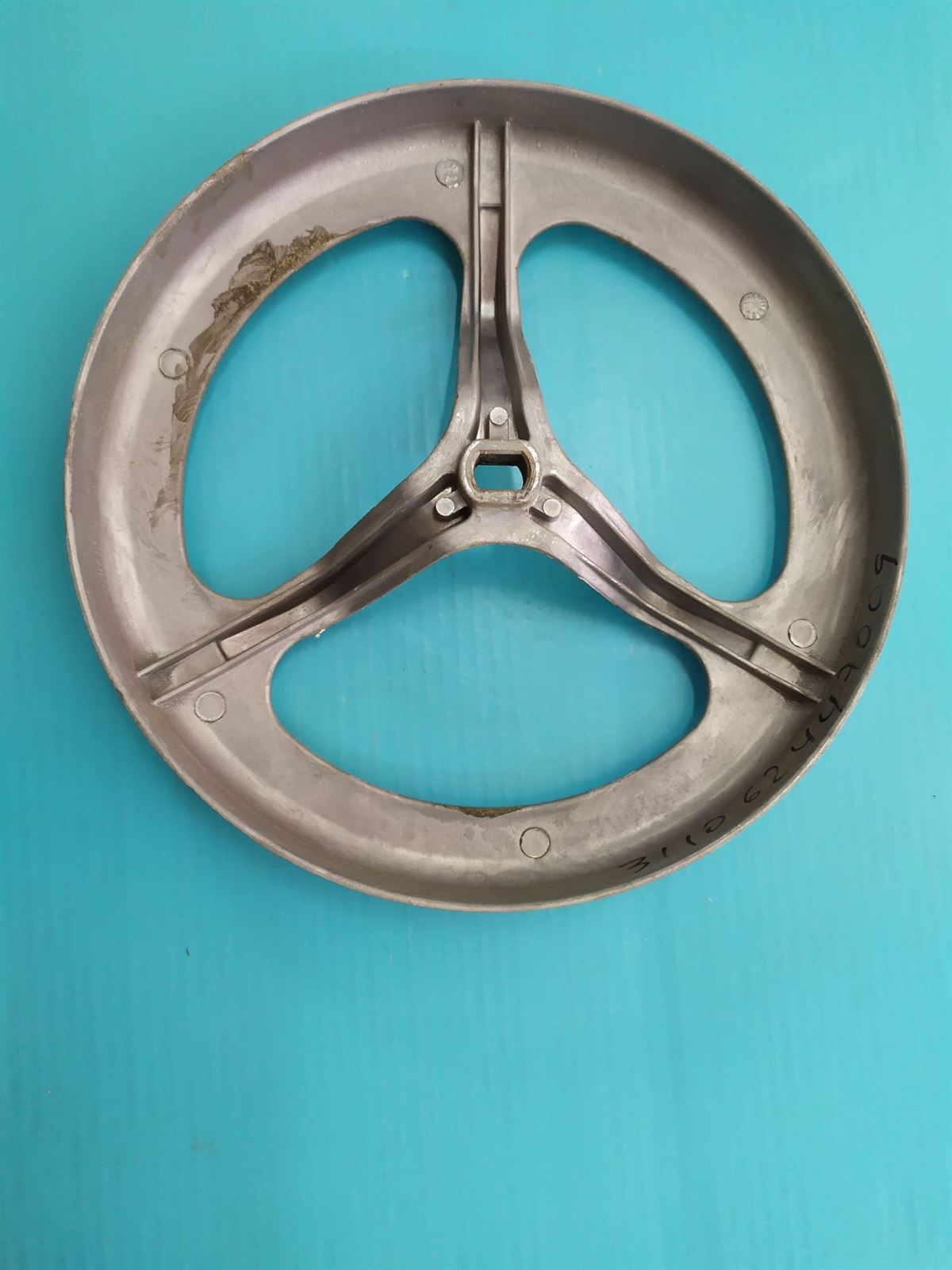 POLEA LAVADORA ZANUSSI, ELECTROLUX, AEG, RECAMBIO ORIGINAL, PLANA, DIAMETRO 275MM, EJE 17X11 MM,  311062447009 - Imagen 2