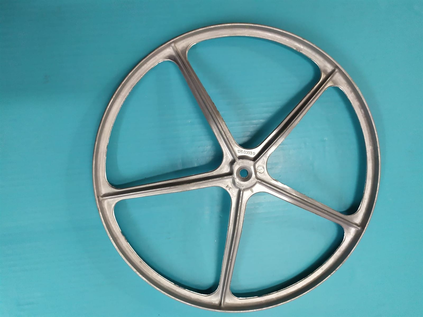POLEA LAVADORA ZANUSSI, ELECTROLUX, AEG, RECAMBIO ORIGINAL, PLANA, DIAMETRO 317MM, EJE 20X11X9 MM,  1108614106,  50294757005 - Imagen 2
