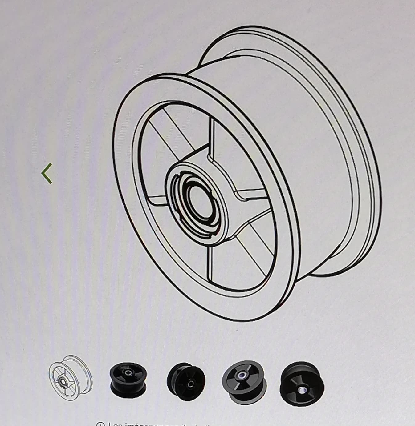 POLEA TENSORA SECADORA ZANUSSI, AEG, ELECTROLUX, RECAMBIO ORIGINAL,  8581250125037 - Imagen 1