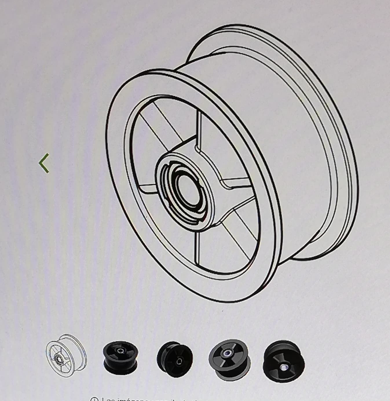 POLEA TENSORA SECADORA ZANUSSI, AEG, ELECTROLUX, RECAMBIO ORIGINAL, 8581250125037 - Imagen 1