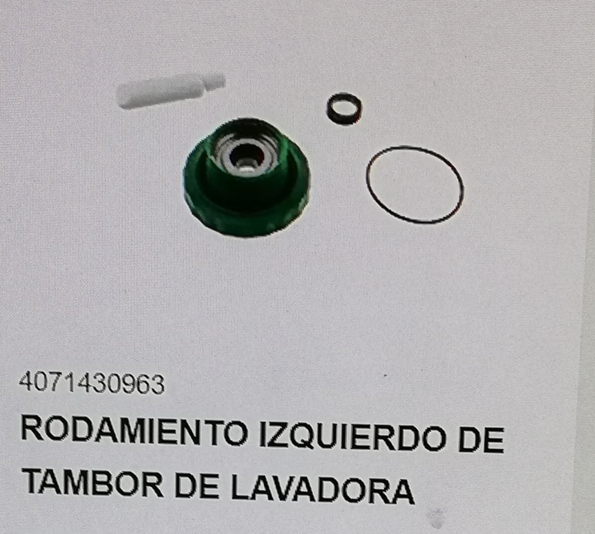 PORTACOJINETES IZQUIERDO LAVADORA CARGA SUPERIOR ZANUSSI, CORBERO, AEG, ELECTROLUX, RODAMIENTOS 6203ZZ, ROSCA DERECHA, RECAMBIO ORIGINAL, 4071374096 - Imagen 1