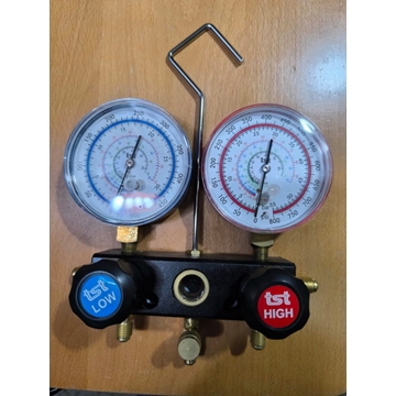 PUENTE MANOMETROS FRIO, R134A,R407,R410, ANALIZADOR, CON MIRILLA, MANOMETROS 80MM, 50501013 - Imagen 1