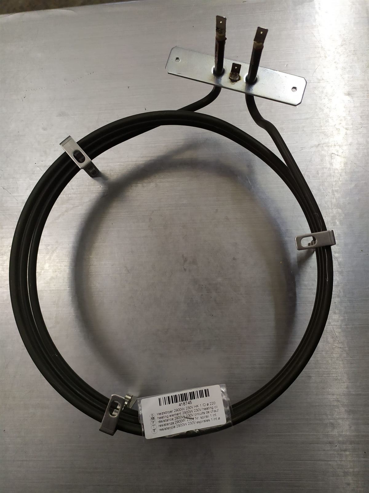 RESISTENCIA CIRCULAR HORNO INDUSTRIAL, 2900W, 230V, DIAMETRO INTERIOR 220MM,   418745 - Imagen 3