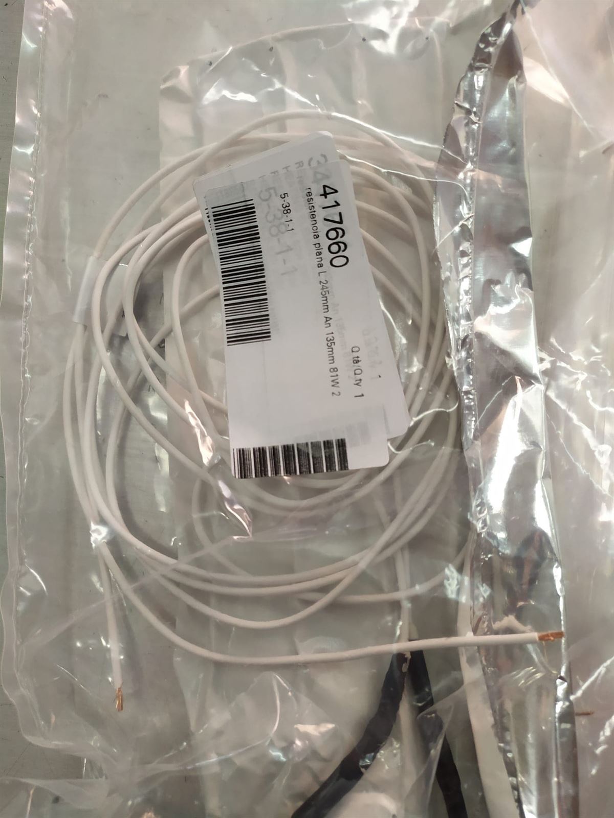 RESISTENCIA DESESCARCHE, EVAPORACON, PLANA 245X135mm,  81W,  230V, con limitador de temperatura 80°C,  417660 - Imagen 2