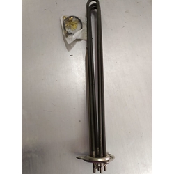 RESISTENCIA LAVAVAJILLAS INDUSTRIAL, TRIFASICA, CON TUBO PARA SONDA,10000W, 230/400V, 490/465X35X43X57,5X72 MM, ø 57,5mm, espirales 3, LARGO 480mm, An 35mm, DISTANCIA TORNILLOS 72 MM, 418624 - Imagen 1