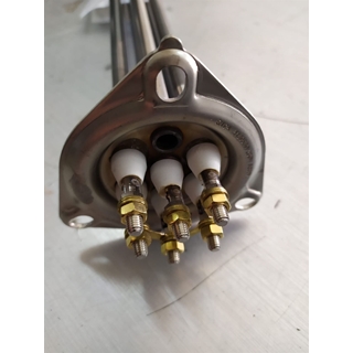 RESISTENCIA LAVAVAJILLAS INDUSTRIAL ZANUSSI, 6000W, TRIFASICA, CON TUBO PARA SONDA, montaje ø 57,5mm espirales 3 L 343mm An 37mm H 50mm, DISTANCIA AGUJEROS 72 MM, 415021 - Imagen 2