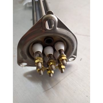 RESISTENCIA LAVAVAJILLAS INDUSTRIAL ZANUSSI, 6000W, TRIFASICA, CON TUBO PARA SONDA, montaje ø 57,5mm espirales 3 L 343mm An 37mm H 50mm, DISTANCIA AGUJEROS 72 MM, 415021 - Imagen 2