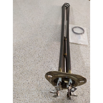 RESISTENCIA LAVAVAJILLAS INDUSTRIAL ZANUSSI, ELECTROLUX, 10750 W, TRIFASICA 230/380 V, CON TUBO PARA SONDA 7 MM, ø 47,5mm, espirales 3, LARGO 542mm, An 35mm, H 26mm, DISTANCIA TORNILLOS 64 MM, JUNTA TORICA 57/47 MM, 418017 - Imagen 2