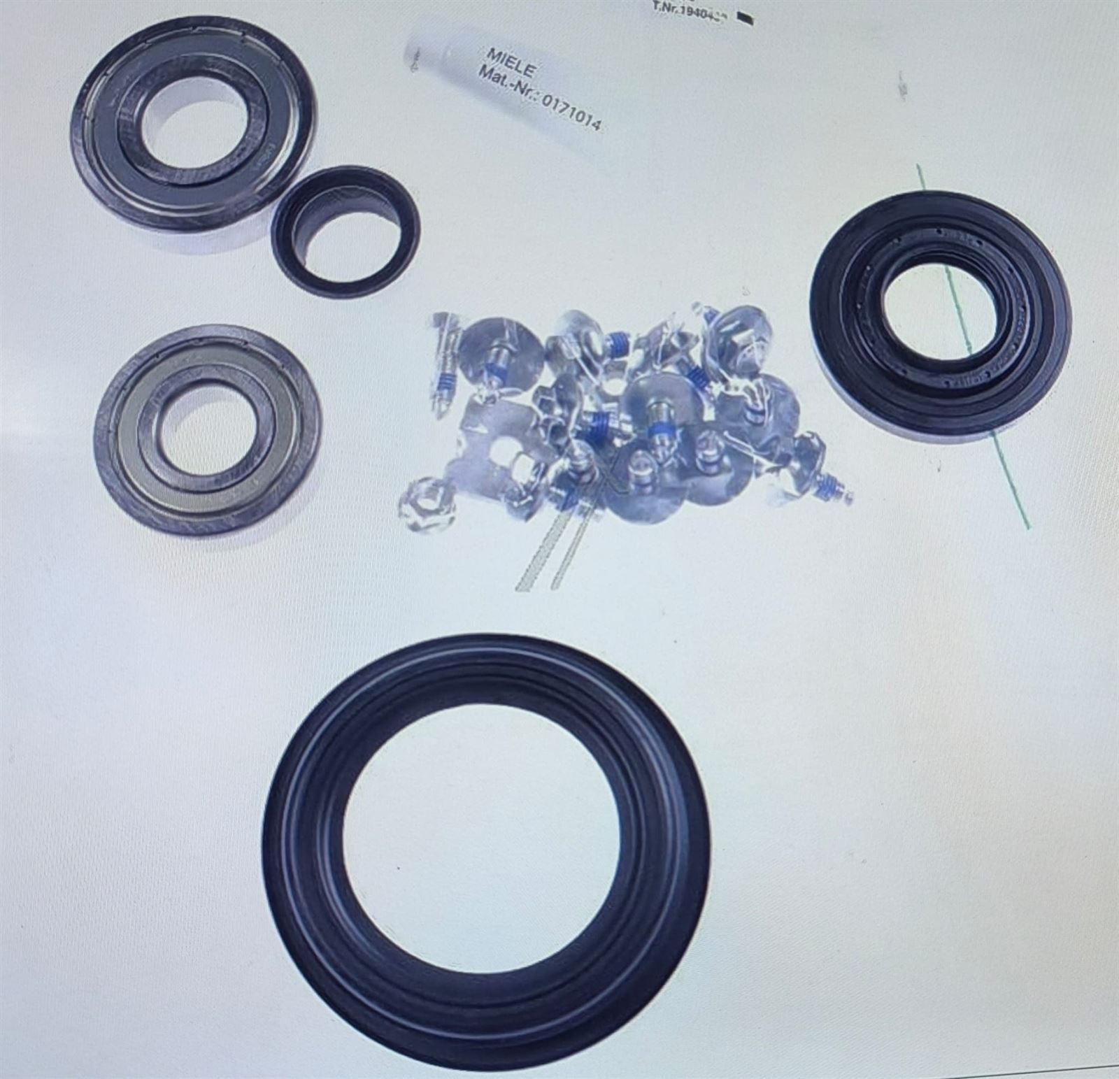 RODAMIENTO LAVADORA MIELE, W1713, KIT RODAMIENTOS+RETEN, RECAMBIO ORIGINAL, 03589005 - Imagen 1