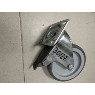 Rueda carro con freno, gris, 120x30 mm, plataforma 90x70, alto 160 mm, kit 2 unidades, 30127 - Imagen 1