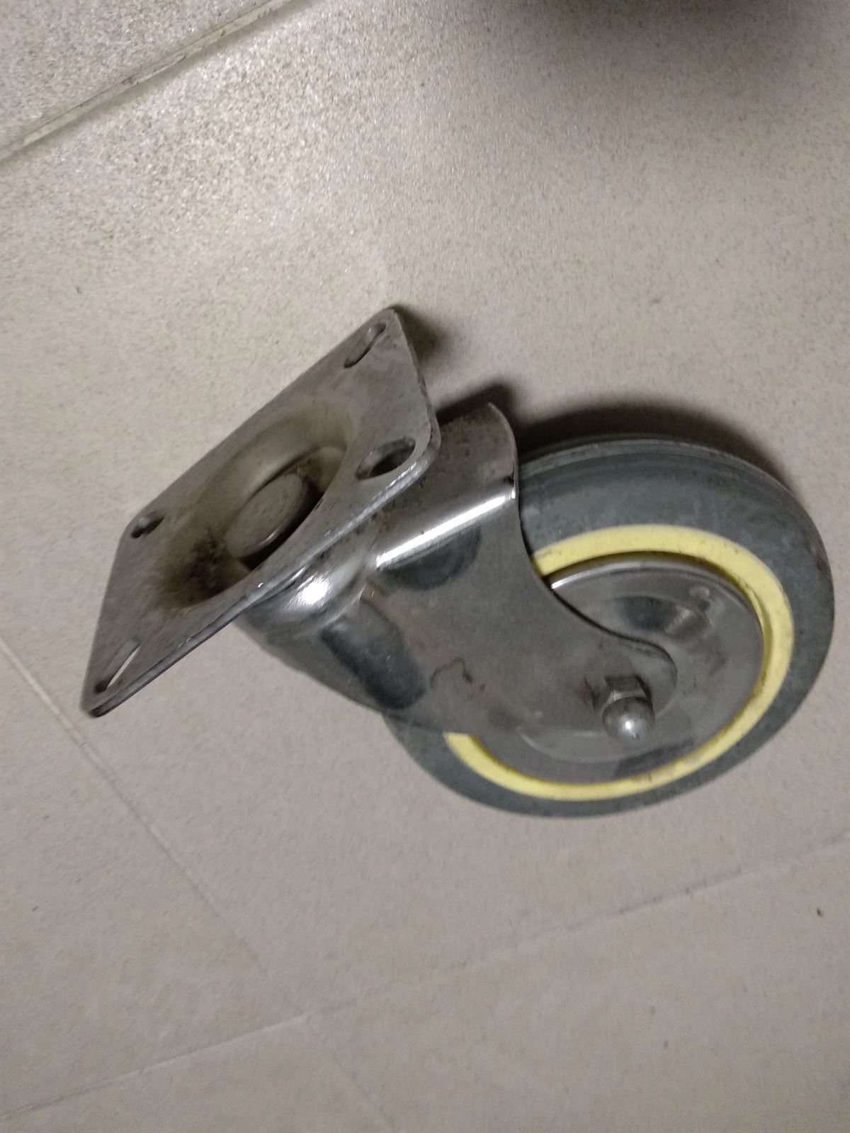 Rueda carro plataforma, goma gris, 125x25x154 mm, carga 90Kg,  kit 4 unidades,  00831 - Imagen 1