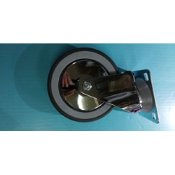 RUEDA CARRO ZANUSSI SIN FRENO DIAMETRO 125X30 MM, placa de anclaje 95x70 mm, distancia entre ejes agujeros 70/50 mm, 0S0122 - Imagen 2