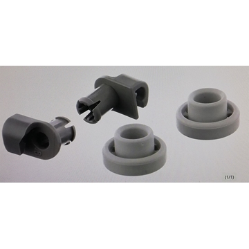 RUEDA CESTO SUPERIOR LAVAVAJILLAS BOSCH, BALAY, SIEMENS, KIT 2 RUEDA+ 2 SOPORTE, RECAMBIO ORIGINAL, 00066321 - Imagen 1