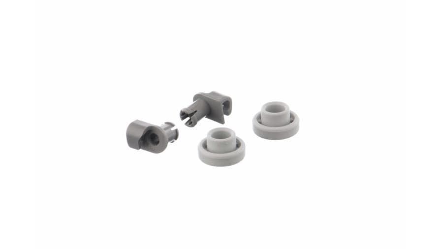 RUEDA CESTO SUPERIOR LAVAVAJILLAS SIEMENS, BOSCH, BALAY, RECAMBIO ALTERNATIVO, KIT 2 RUEDAS + 2 EJES,  00424717 - Imagen 1
