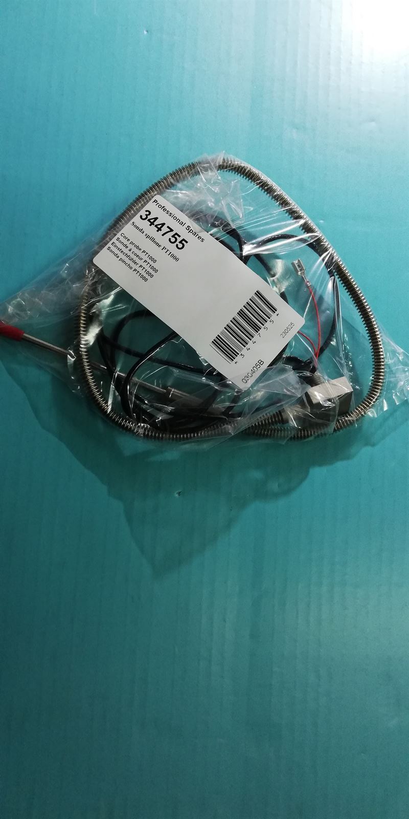 SONDA HORNO ZANUSSI INDUSTRIAL, SONDA PINCHO PT1000, -40 +250 ºC, LARGO 2000MM, BULBO PINCHO 4X100MM,  CABLE 1500MM, CON PROTECCION 530MM, 344755 - Imagen 2