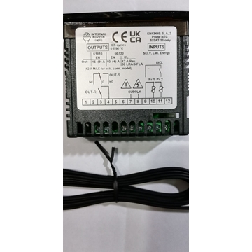 TERMOSTATO DIGITAL FRIGORIFICO TECNOLOGIC tipo E31, CON SONDA NTC 379161, medida de montaje 71x29mm, 230V AC, 1 RELE, -50+110 ºC, 378666 - Imagen 1