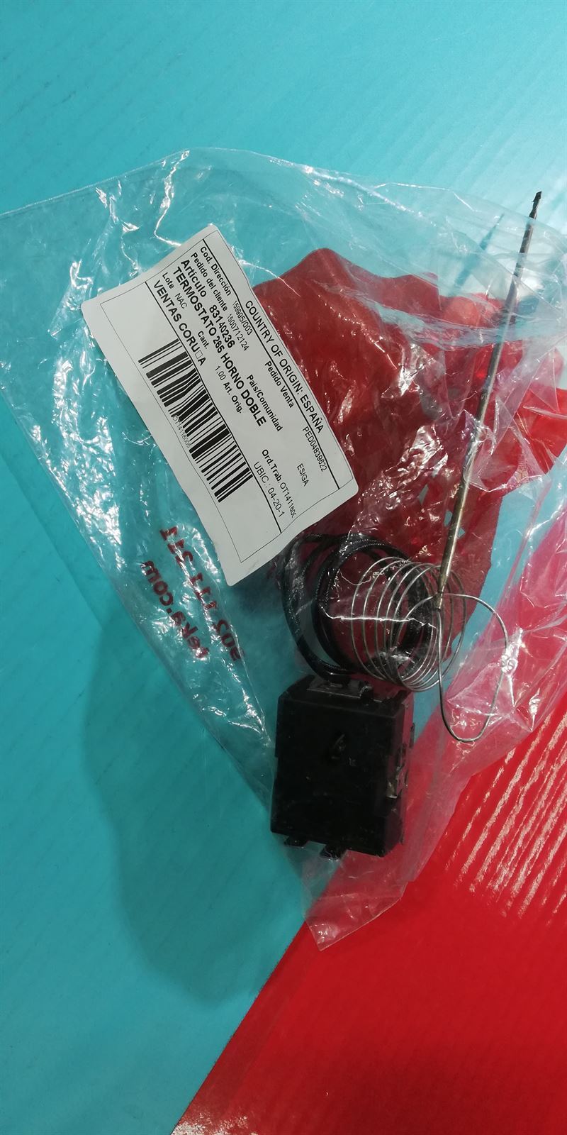 TERMOSTATO HORNO TEKA RT800, ORIGINAL TEKA, VALIDO PARA FAGOR,  83140236 - Imagen 1