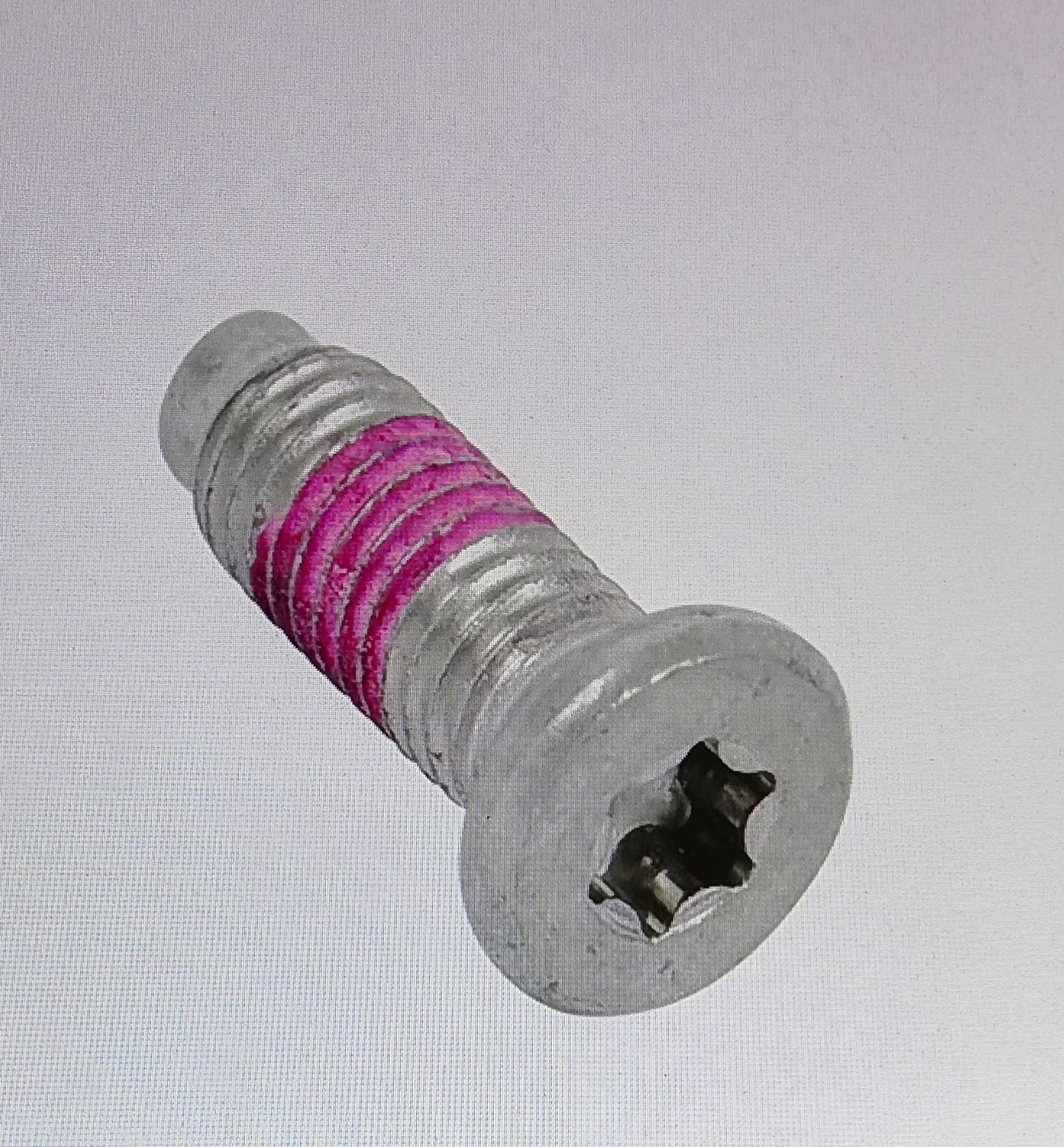 TORNILLO EJE LAVADORA ZANUSSI, AEG, ELECTROLUX, TORNILLO CRUCETA, M8, INOX, LARGO 25MM, CON PASTA ANTIGIRATORIA, 1240220010 - Imagen 1