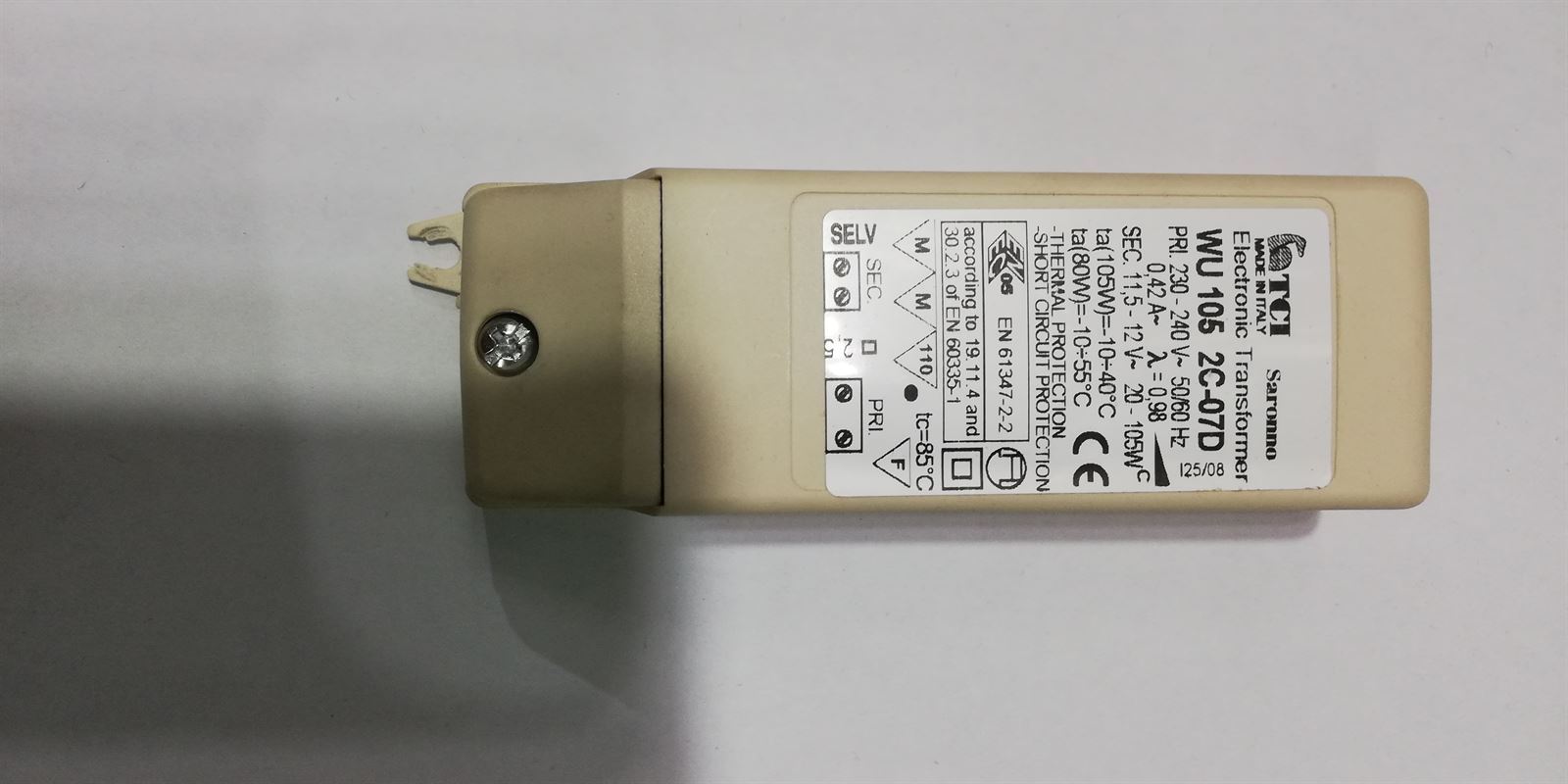 TRANSFORMADOR CAMPANA ELECTROLUX, RECAMBIO ORIGINAL, 220/12 V, 105W, 50295965003 - Imagen 2