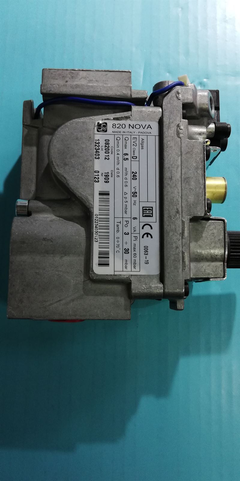 VALVULA HORNO, GAS, SIT 830 TANDEM, TEMPERATURA AMBIENTE 0/60ºC, PRESION 3 / 50 MILIBAR, ENTRADA/SALIDA 1/2" M10x1, 230V 50Hz, VARIAS MARCAS,  GAS518 - Imagen 5