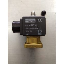 VALVULA MAGNETICA PARKER MAQUINA CAFE, 3 vías, 9W, AC, 230V, 32x32 mm, distancia agujeros 24mm,  ZB09,   370057 - Imagen 1