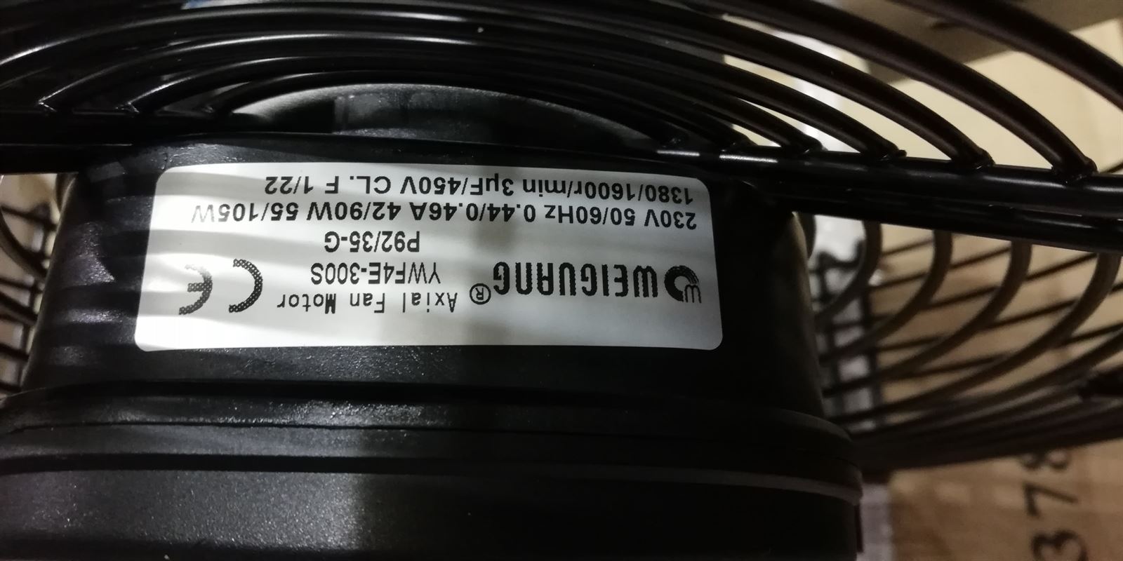 VENTILADOR FRIGORIFICO, CAMARA FRIGORIFICA, AXIAL, PALA DIAMETRO 300MM, 230V, 90 W, 0,48A, 3 MICROFARADIOS, 1330/1600 RPM, P92/35-G, YWF4E-300S, 50/60 Hz, CL.F1/22, A601880 - Imagen 3