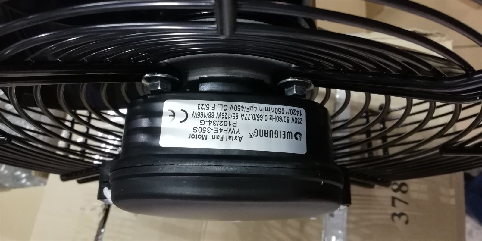 VENTILADOR FRIGORIFICO, CAMARA FRIGORIFICA, AXIAL, PALA DIAMETRO 350MM, 230V, 134 W, 0,77A, 4 MICROFARADIOS, 1420/1650 RPM, P102/34-G, YWF4E-350S, 50/60 Hz, CL.F5/23, A601883 - Imagen 3